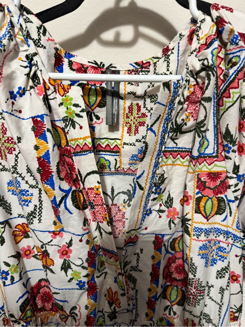 Anthropologie Somerset white Maxi Dress Pink, Blue & Green Floral Tile Print - Picture 2 of 2